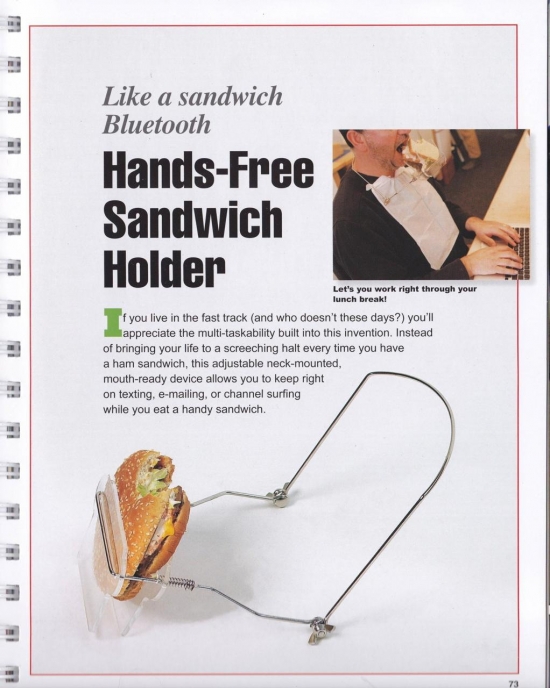 The hands-free sandwich holder